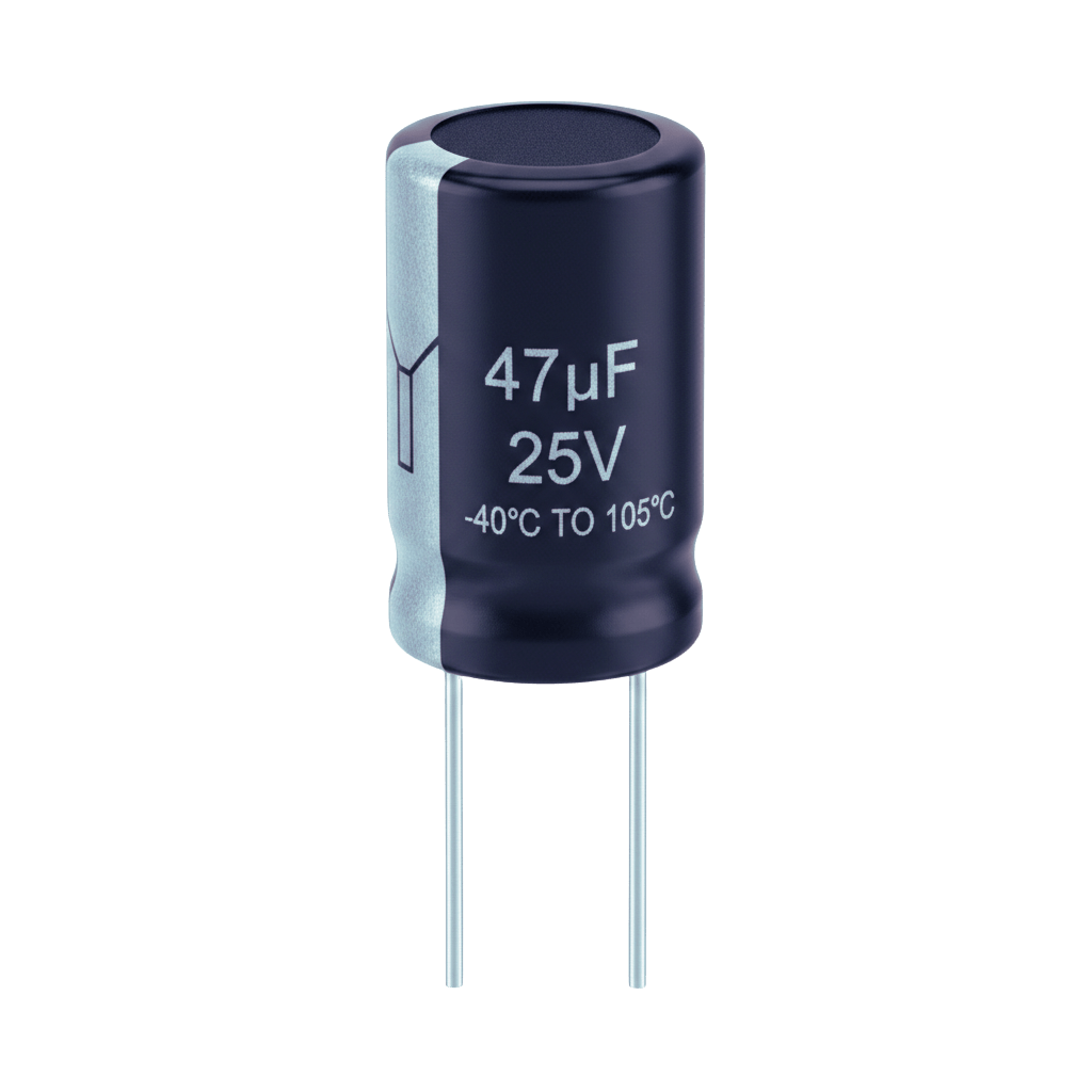 Condensateur électrolytique 47µF 25V -40°C à +105°C pour alimentations industrielles - TogoMicroFarad Togo